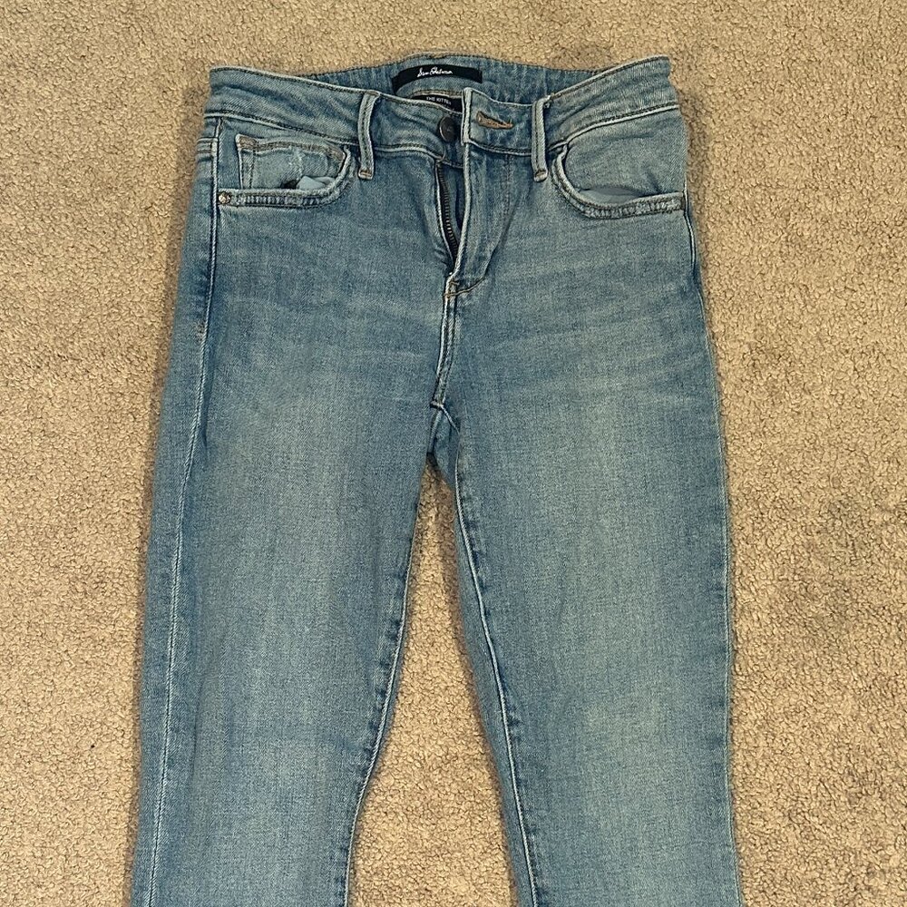 SAM EDELMAN MID RISE SKINNY ANKLE LIGHT BLUE JEANS THE KITTEN WOMENS 26